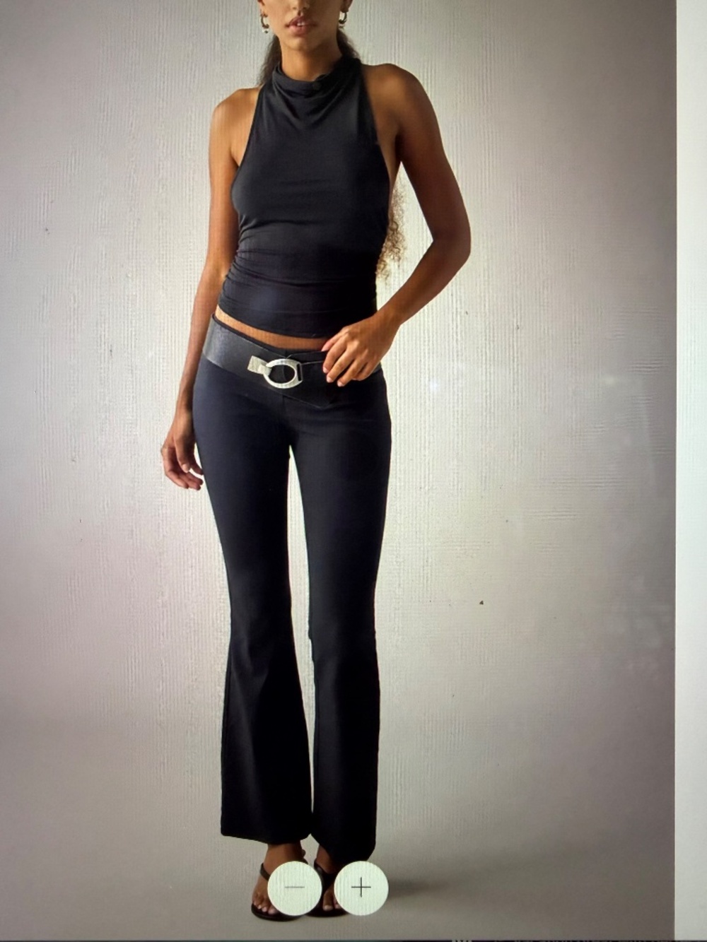Kimchi Blue Hailey Stretch Pull-On Low-Rise Flare Pants